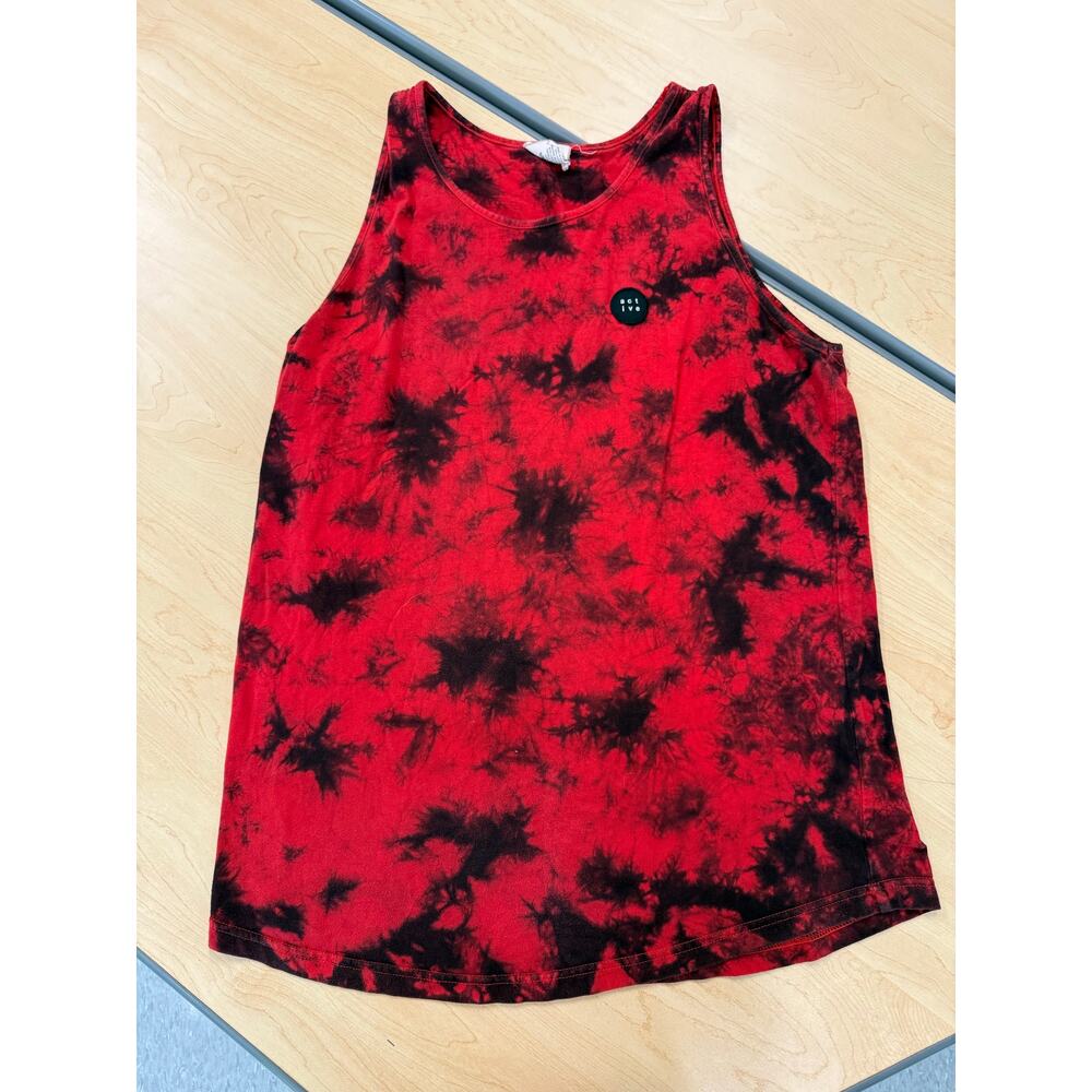 Active Ride Shop Tie-Dye Tank Top Red Black Men’s Large